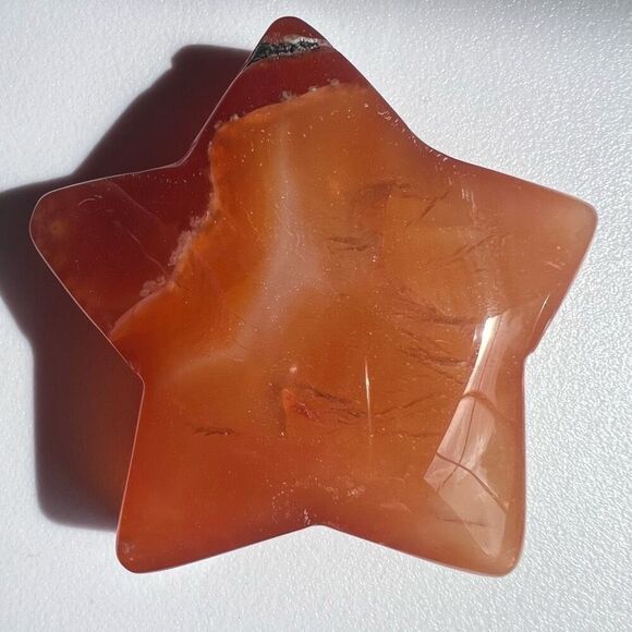 Carnelian Crystal Star Carving (1) - Picture 5 of 11